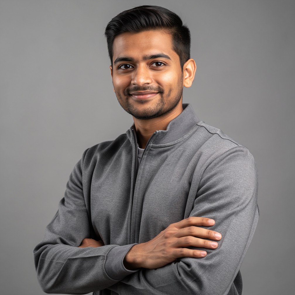 Studio portrait of a male camera department lead